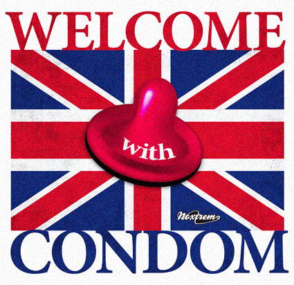 "WELCOME WITH CONDOM"